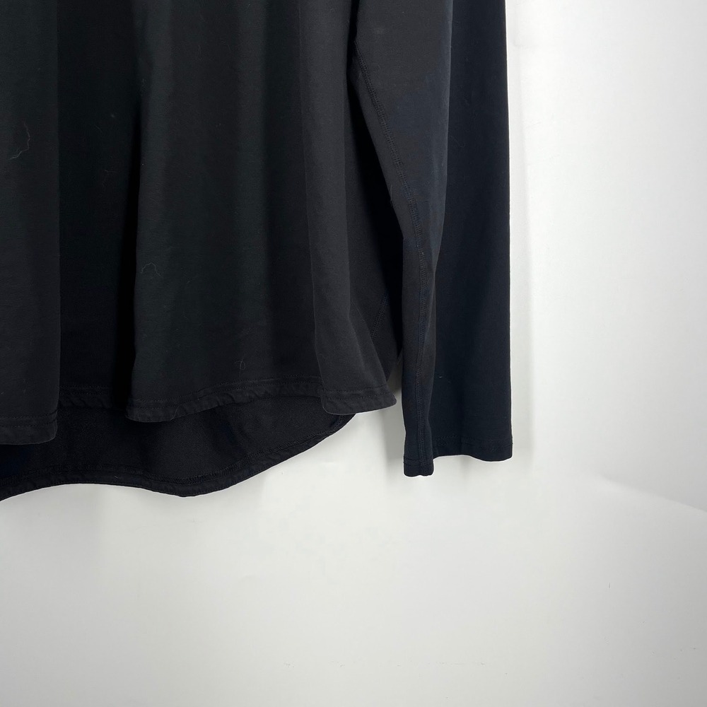 BYLT Basics Mens Drop Cut Long Sleeve Shirt Black Curved Hem Crew Neck Size XL - Picture 7 of 16